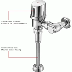 Global Industrial™ Automatic Urinal Flush Valve, Battery Operated, 1.0 GPF -Valves Online Shop 761208IN 1wco