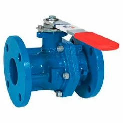 American Valve 3700-4 Ball Valve, Flanged, 4", Epoxy Coated Cast Iron