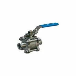 Bi-Torq 1" 3-Pc SS Sanitary Clamp End Ball Valve With Manual Locking Handle