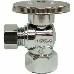 Jones Stephens 1/4 Turn Angle Supply Stop Valve, Chrome Plated, 5/8" OD Comp x 3/8" OD Comp