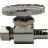 Jones Stephens 1/4 Turn Straight Supply Stop Valve, Chrome Plated, 1/2" PEX x 3/8" OD Comp -Valves Online Shop JO5 S10315