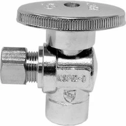 Jones Stephens 1/4 Turn Angle Supply Stop Valve, Rough Brass, 1/2" SWT x 3/8" OD Comp