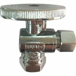 Jones Stephens 1/4 Turn Angle Supply Stop Valve, Chrome Plated, 3/8" FIP x 3/8" OD Comp