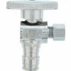 Jones Stephens 1/4 Turn Angle Supply Stop Valve, Chrome Plated, 1/2" PEX F1960 x 1/4" OD Comp -Valves Online Shop JO5 S10406