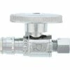 Jones Stephens 1/4 Turn Straight Supply Stop Valve, Chrome Plated, 1/2" PEX F1960 x 1/4" OD Comp -Valves Online Shop JO5 S10407
