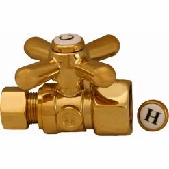 Jones Stephens 1/4 Turn Angle Stop Valve w/ 18"Connector w/ Lever Handle, Chrome, 1/2"PUSH x 1/2"FPT