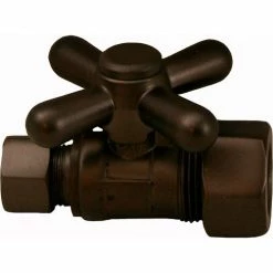 Jones Stephens 1/4 Turn Straight Stop Valve w/12"Connector w/Lever Handle, Chrome, 1/2"PUSH x 7/8"BC