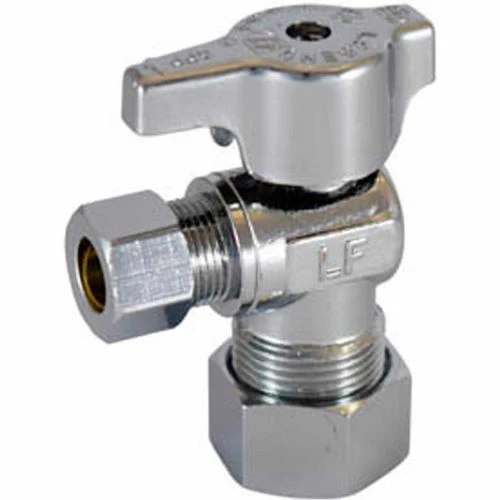 Legend Valve® 5/8ODx3/8OD T595 No Lead Chrome Brass 1/4 Turn Angle Stop Valve - 114-604NL 3 Legend Valve® 5/8ODx3/8OD T595 No Lead Chrome Brass 1/4 Turn Angle Stop Valve - 114-604NL