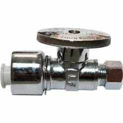 Keeney Manufacturing Keeney® K2068pcpolf, Straight Quarter Turn Valve 5/8" O.D. Comp. X 3/8" O.D., Chrome - Pkg Qty 25