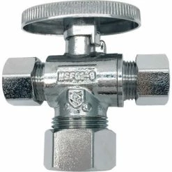 THEWORKS® 1/4 Turn 3-Way Stop - 5/8" OD x 3/8" OD x 3/8 OD